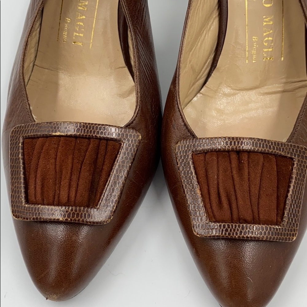 Bruno Magli brown leather heels size 8B . Heels Hight 3” - B3 - Picture 3 of 8